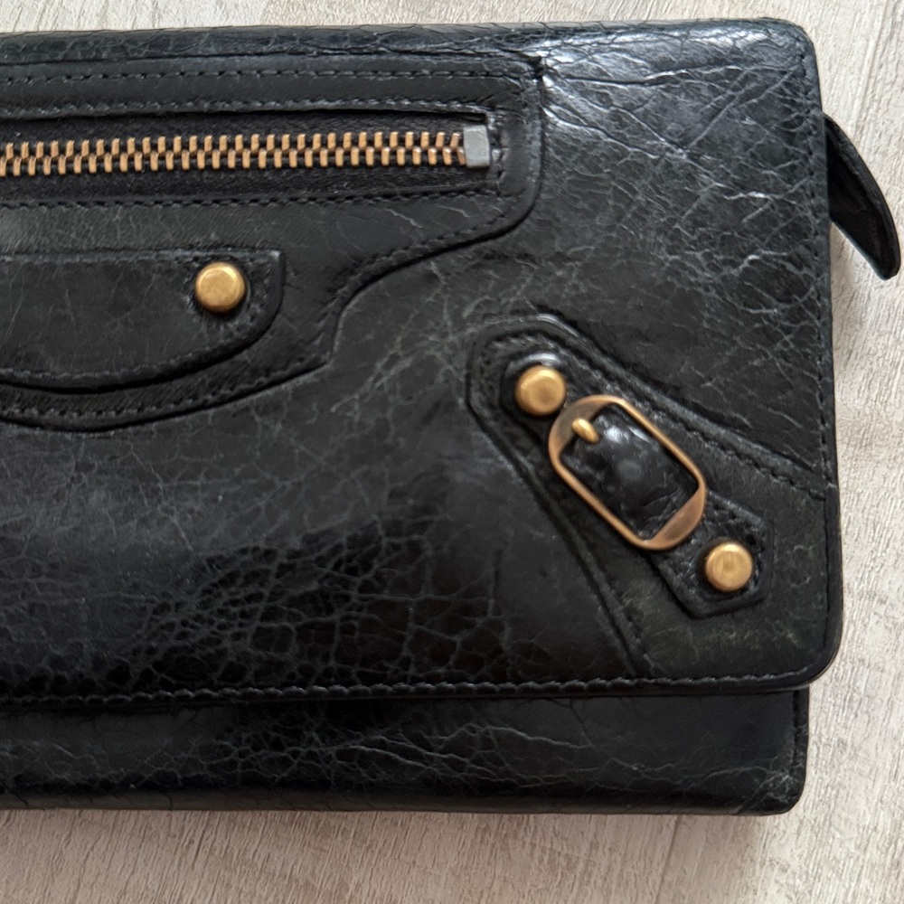 Balenciaga Black Lambskin Leather Classic Wallet - Picture 8 of 10